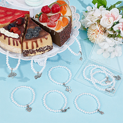 10Pcs 10 Styles Acrylic Round Beads Stretch Bracelets&nbsp;BJEW-BC00002