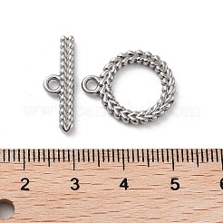 変色しない304ステンレススチールリングトグル留め具  ステンレス鋼色  19x16x2mm  穴：2mm  バー：6.5x21x2mm  穴：2mm&nbsp;STAS-A092-09A-P