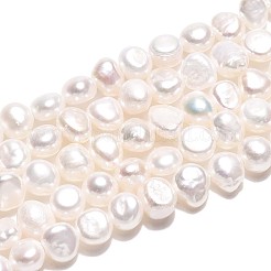 天然養殖淡水パールビーズ連売り  ナゲット  乳白色  5~6x5~6.5x3~5mm  穴：0.5~0.6mm  約32個/連  6.89~7.09''（17.5~18センチメートル）&nbsp;PEAR-T006-15B
