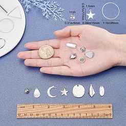 キットを作るDIYイヤリング  22個入り9スタイルペンダント  合金ビーズ  ガラスパールビーズ連売り  真鍮製フレームコネクター  オープン丸カン＆ピアスフック  ミックスシェイプ  プラチナ  14~28.5x9~30x0.5~4mm  穴：1~2mm&nbsp;DIY-SC0016-97