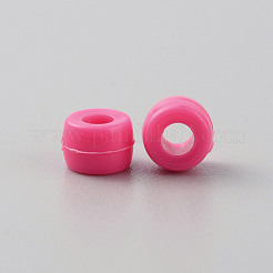 不透明なプラスチックビーズ  ポニービーズ  バレル  濃いピンク  6x4.5mm  穴：2.5mm  約90000個/10000g&nbsp;KY-WH0046-60G
