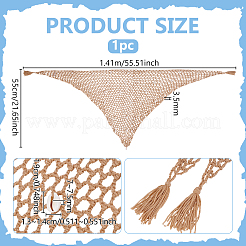 Triangle Acrylic Fibers Women's Crochet Beach Blouse Sarong Wrapped&nbsp;AJEW-WH0696-553