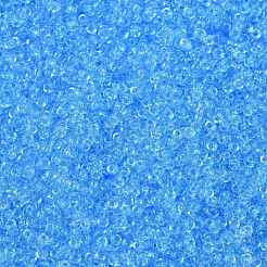 MIYUKIラウンドロカイユビーズ  日本製シードビーズ  15/0  （rr148)透明アクア  15/0  1.5mm  穴：0.7mm  約250000個/ポンド&nbsp;SEED-G009-RR0148