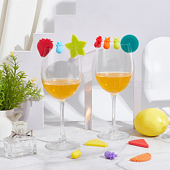 2 Sets 2 Style Silicone Wine Glass Charms&nbsp;AJEW-NB0005-70