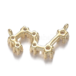 Brass Micro Clear Cubic Zirconia Pendants&nbsp;ZIRC-F120-019G-07