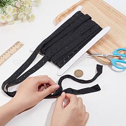スナップボタンテープ  ポリエステルファスナートリムリボン DIY 縫製工芸品  厚紙ディスプレイカード1枚付き。  ブラック  3/4インチ（18mm）&nbsp;OCOR-FH0001-29A