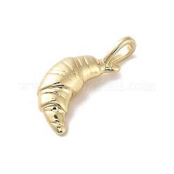 真鍮チャーム  ゴールドカラー  クロワッサンチャーム  19x9.5x4.5mm  穴：4x2mm&nbsp;KK-H493-02G-01