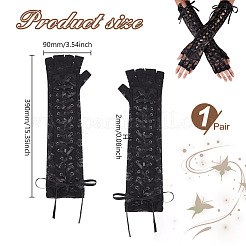 Polyester Lady Tulle Lace Oversleeve Gloves&nbsp;AJEW-WH0596-073B