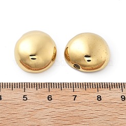 304ステンレススチールビーズ  フラットラウンド  イオンプレーティング（ip）  14KGP本金メッキ  19x17.5x8mm  穴：2.5mm&nbsp;STAS-M111-23G