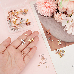 Bowknot Shapes Brass Stud Earring Findings&nbsp;KK-AN0001-09
