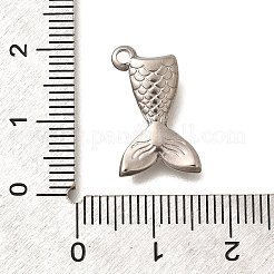 304ステンレスペンダント  マーメイドテールチャーム  変色防止  ステンレス鋼色  18x13x3.5mm  穴：1.6mm&nbsp;STAS-P381-04P