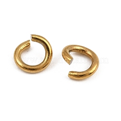 304ステンレススチールオープン丸カン  イオンプレーティング（ip）  ゴールドカラー  6x1.2mm  内径：4mm  17ゲージ&nbsp;STAS-M235-02H-G