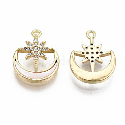 Brass Micro Pave Clear Cubic Zirconia Pendants&nbsp;LS-KK-S356-208G-NF