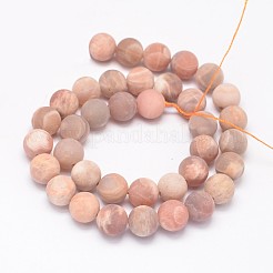 Round Natural Sunstone Beads Strands&nbsp;G-K068-29-10mm