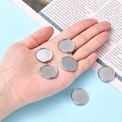 変色しにくいフラットラウンド304ステンレススチールプレーンエッジベゼルカップ  カボションのセッティング  ステンレス鋼色  トレイ：20mm  22x2mm&nbsp;STAS-R083-02