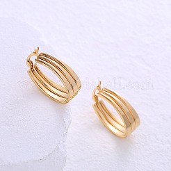 Stainless Steel Triple U-Shaped Hoop Earrings&nbsp;WT3801