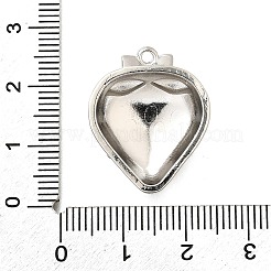 真鍮チャーム  イチゴのチャーム  プラチナ  24x19.5x6.5mm  穴：1.6mm&nbsp;KK-A245-06A-P