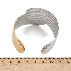 女性用304ステンレススチールカフバングル  イオンプレーティング（ip）  ゴールデン·ステンレス鋼色  1-5/8インチ（4cm）  内径：2-1/8インチ（5.4cm）&nbsp;BJEW-G757-12GP