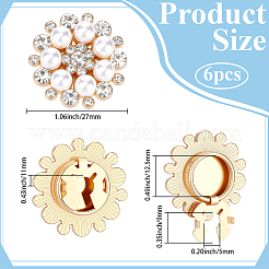 6Pcs Flower Alloy Plastic Cufflinks&nbsp;FIND-CY0001-65B