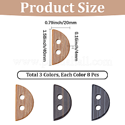 24Pcs 3 Colors Resin Buttons&nbsp;BUTT-GF0004-24