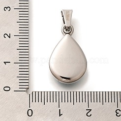 ガラスチャーム  ステンレススチールカラー、304ステンレススチール製の金具、201ステンレススチール製のアイスピック型ピンチベイル付き  ティアドロップ  パープル  21.5x13x5.5mm  穴：3.5x6mm&nbsp;STAS-U035-47P-02