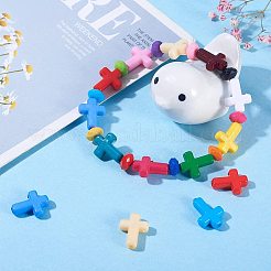 15色の不透明なアクリルビーズ  クロス  ミックスカラー  16x12x4.5mm  穴：2mm  約20PCS /カラー  300個/箱&nbsp;SACR-PH0007-07