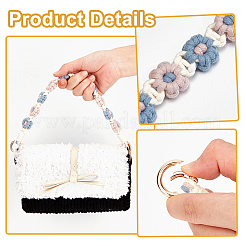 2Pcs Cotton Woven Flower Wrist Strap Lanyard&nbsp;HJEW-BBC0001-10A