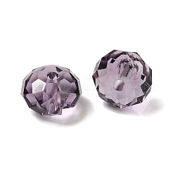 K9ガラス模造オーストリアクリスタルビーズ  多面カット  ロンデル  紫色のメディア  8x5~5.5mm  穴：1.2~1.5mm&nbsp;GLAA-D015-01A-24