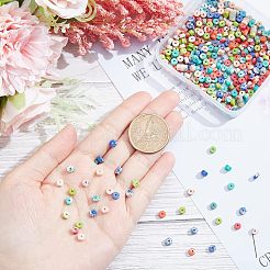 合成インペリアルジャスパービーズ 400色 8個  染め  フラットラウンド/ディスク  ミックスカラー  4.5x1.5~2.5mm  穴：0.8mm  50個/カラー&nbsp;G-NB0003-80