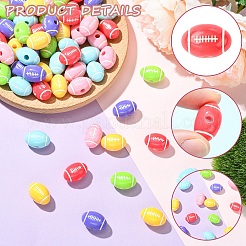 30Pcs 6 Colors Opaque Acrylic European Beads&nbsp;SACR-YW0002-10
