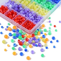 804個24スタイルアクリルヨーロピアンビーズ  天然石風  大穴ビーズ  バレル  ミックスカラー  6~10x6mm  穴：1.6~4mm&nbsp;MACR-YW0001-70
