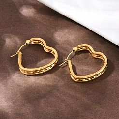 304 Stainless Steel Heart Hoop Earrings&nbsp;EJEW-I320-27G-03
