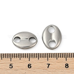 304ステンレススチールリンクコネクター  コー​​ヒー豆  ステンレス鋼色  14.5x11x3mm  穴：3.7mm&nbsp;STAS-O145-48P