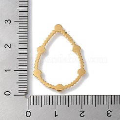 金色の304ステンレススチールラインストーンペンダント  ティアドロップチャーム  27.5x19.5x2mm&nbsp;LS-STAS-Q312-02C-G