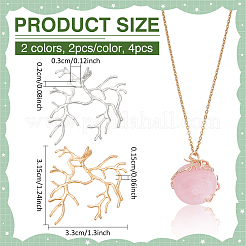 Nbeas 4Pcs 2 Colors Brass Filigree Pendants&nbsp;KK-NB0003-87