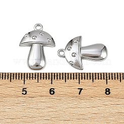 304ステンレスペンダント  きのこチャーム  変色防止  ステンレス鋼色  18.5x13.5x2.5mm  穴：1.6mm&nbsp;STAS-D363-08P