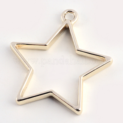 Rack Plating Alloy Star Open Back Bezel Pendants&nbsp;LS-PALLOY-S047-40D-FF