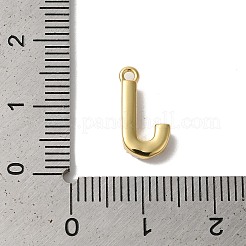 プラスチック模造パールのペンダント  真鍮パーツ  ゴールドカラー  文字J  14x7x3mm  穴：1.3~1.4mm&nbsp;KK-P230-17G-J