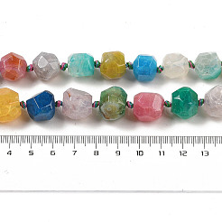 天然石瑪瑙ビーズ連売り  染め＆加熱  ナゲット  ミックスカラー  12~13x12.5~13x12.5mm  穴：1.2mm  約27個/連  16.34''（41.5センチメートル）&nbsp;G-P535-B02-01
