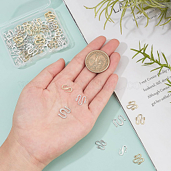72Pcs 9 Style Brass S Hook Clasps&nbsp;KK-BC0002-29
