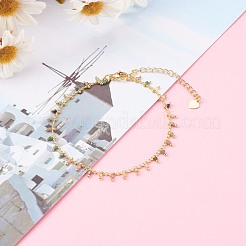 Natural Multicolor Tourmaline Charm Anklets&nbsp;AJEW-AN00399