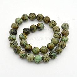 Round Natural African Turquoise(Jasper) Bead Strands&nbsp;G-D626-8mm