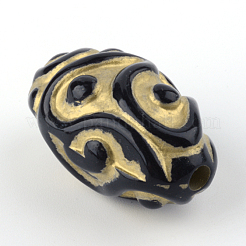 Oval Plating Acrylic Beads&nbsp;PACR-Q102-84B