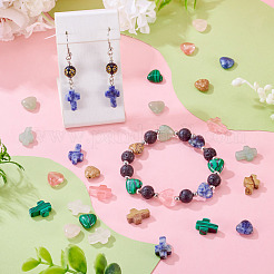 24Pcs 12 Styles Cherry Quartz Glass & Synthetic Malachite & Natural Blue Spot Jasper & Picture Jasper & Green Aventurine & Rose Quartz Beads&nbsp;G-TA0002-92