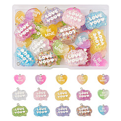 30Pcs 15 Styles Transparent Resin Pendants&nbsp;RESI-CW0001-21