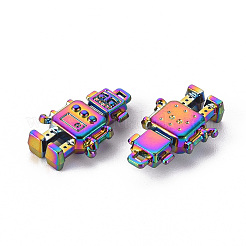 合金ペンダント  カドミウムフリー＆ニッケルフリー＆鉛フリー  ロボット  虹色  18x11.5x4mm  穴：1mm&nbsp;PALLOY-S180-112-NR