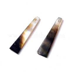 天然石ブラックリップシェルペンダント  台形チャーム  30x7x1mm  穴：1mm&nbsp;X-SHEL-P015-03
