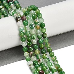 ファイヤーアゲートクラックルビーズ連売り  染め＆加熱  ラウンド  多面カット  ミックスカラー  5.5~6mm  穴：1mm  約66個/連  14.37''~14.57''（36.5~37センチメートル）&nbsp;G-C082-A01-51