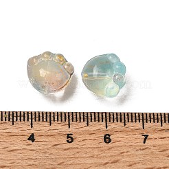 透明ガラスビーズ  足跡  グリッターパウダー付き  カラフル  12x13x8mm  穴：0.9mm  803個/ 1000g&nbsp;GLAA-D304-02F