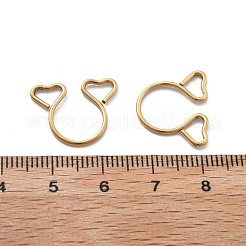 304ステンレススチール製ハートクリップオンノーズリング  女性用ノーズカフノンピアスジュエリー  イオンプレーティング（ip）  ゴールドカラー  15x18x1.5mm&nbsp;AJEW-A062-01A-G
